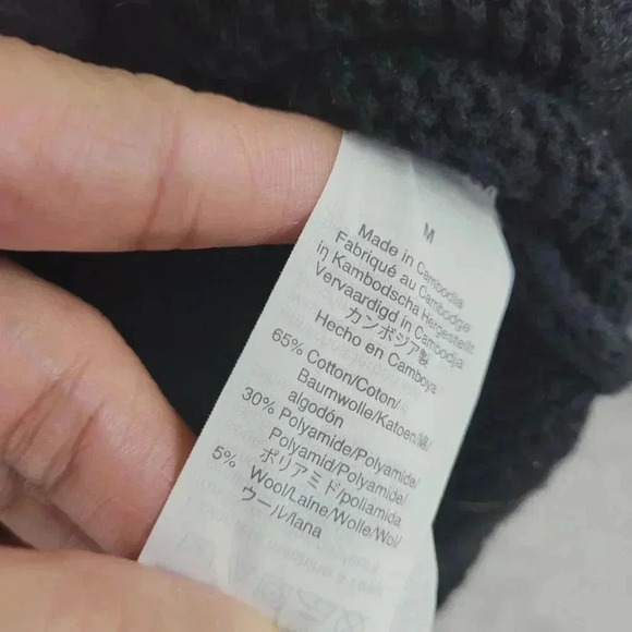 J. Crew Wool Blend Black Ribbed Turtleneck Sweater Women's M 6CT - Picture 5 of 7